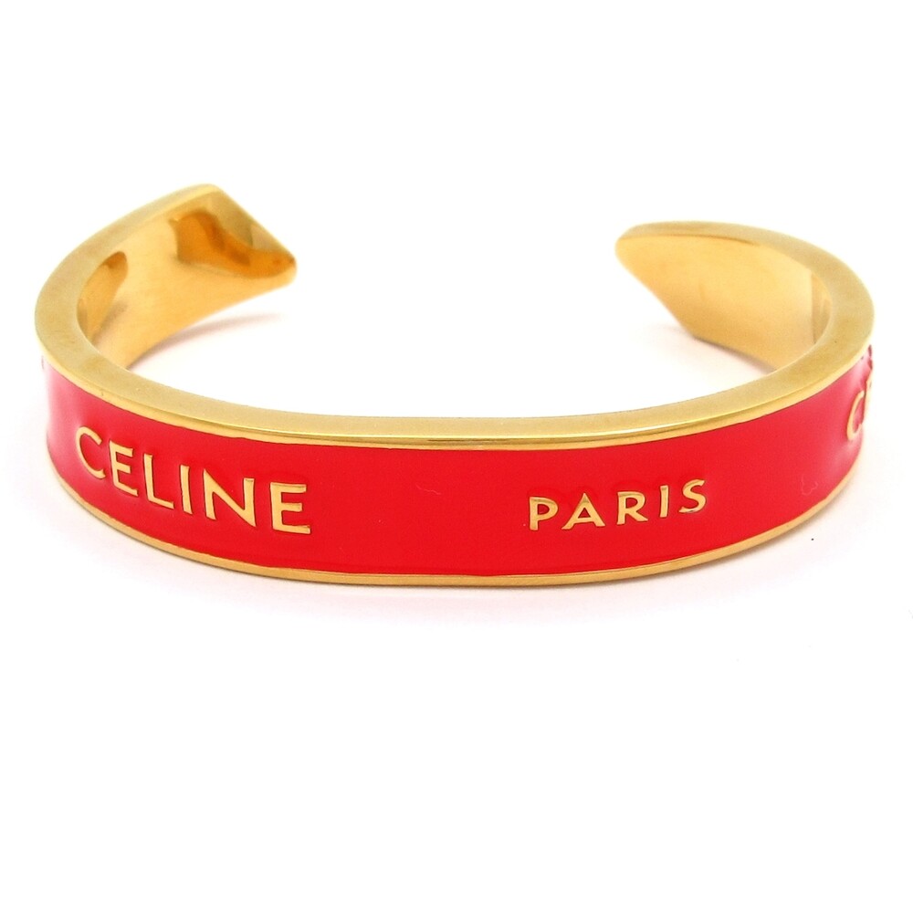 Celine Bangle Gold Red Hardware Patent Leather